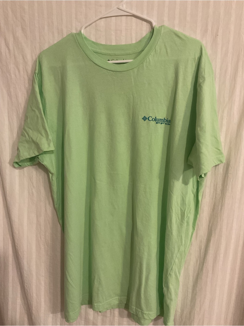 Columbia Men’s Short Sleeve Tee - Mint Green with Teal Logo XL